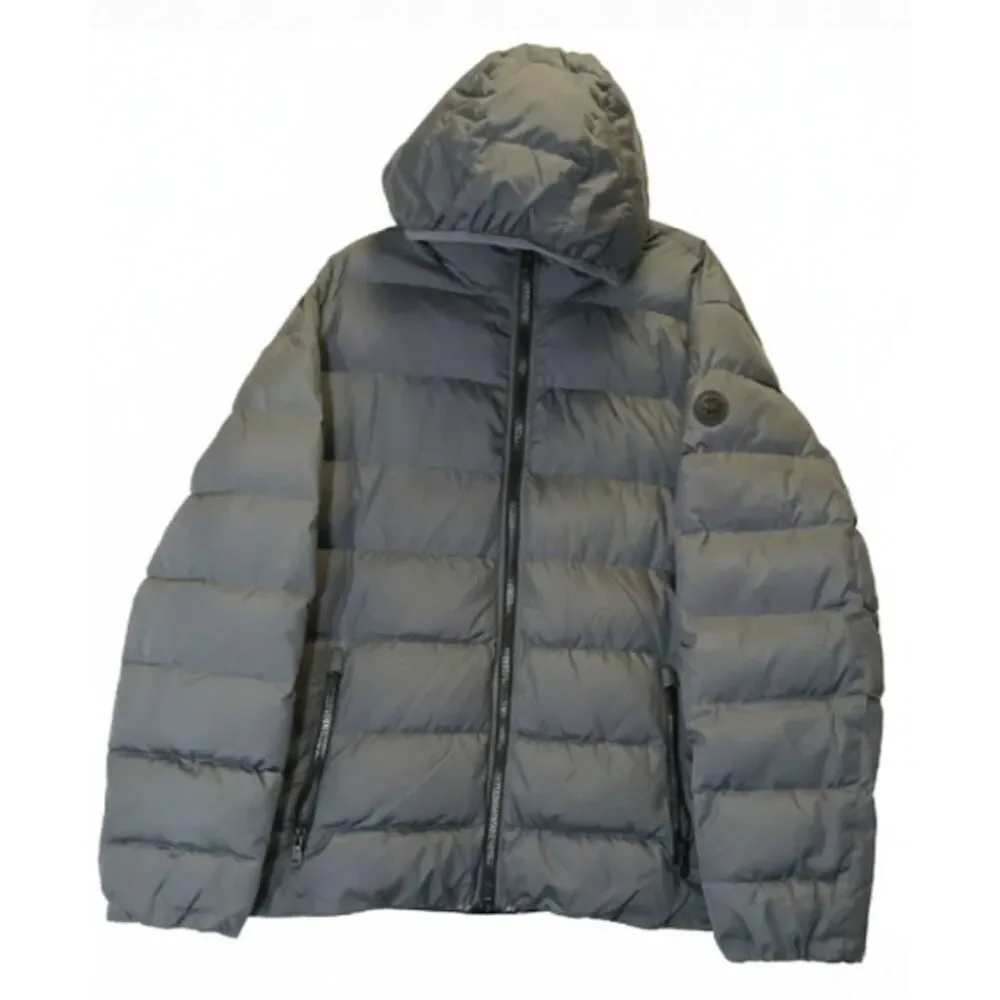 Michael kors mens 3xl premium down puffer jacket gray winter coat hoodie